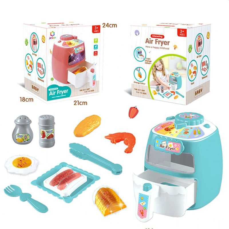 Juego de simulación de juguete para niños: Mini freidora de aire, juguete de cocina para cocinar arroz, regalo al por mayor