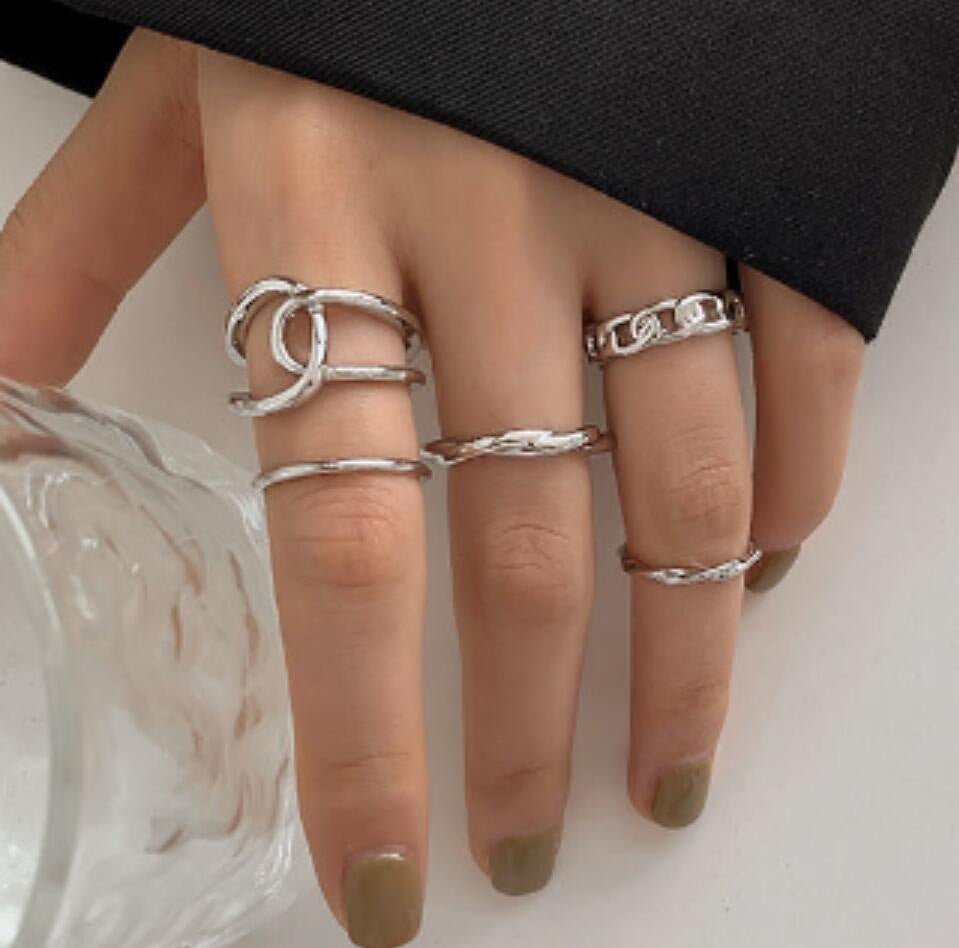 Stackable Black Joint Ring Set