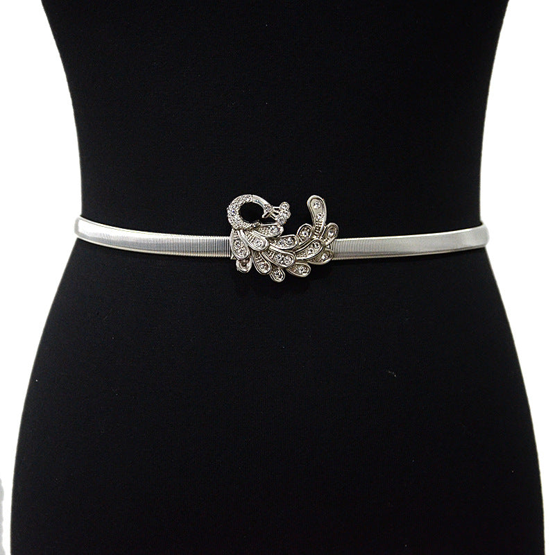 Peacock metal chain waist chain