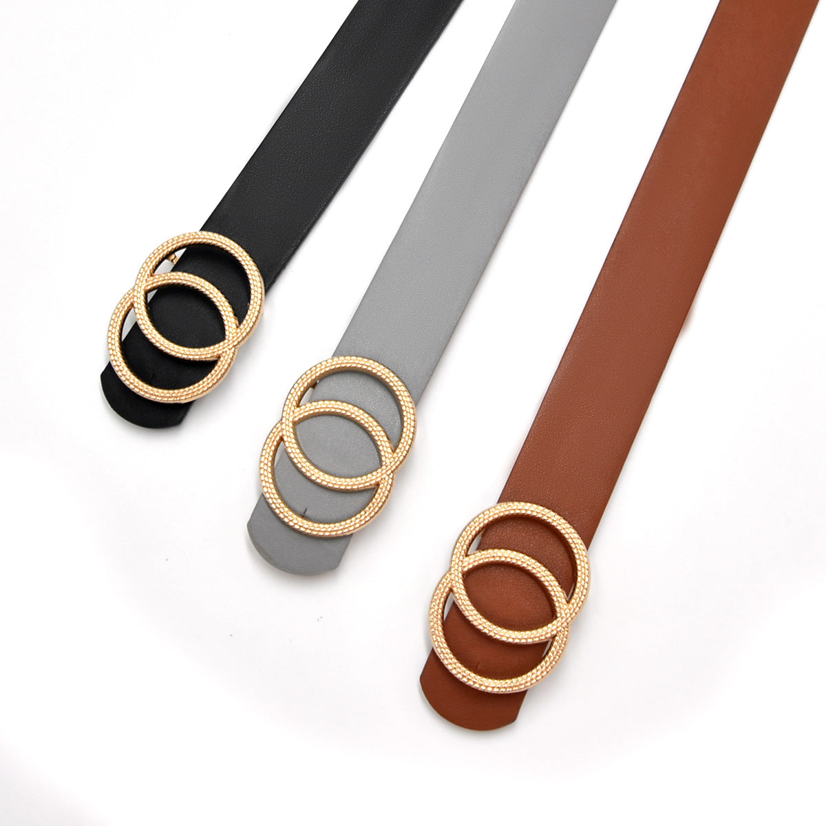 Round buckle belt for women, casual