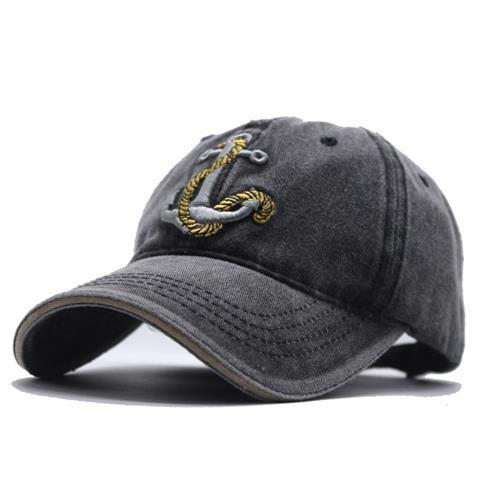 Washed Soft Top Anchor Embroidered Cap