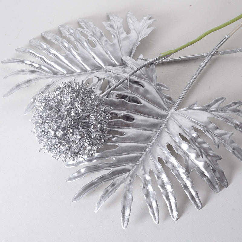 Silver flower arrangement artificial flowers