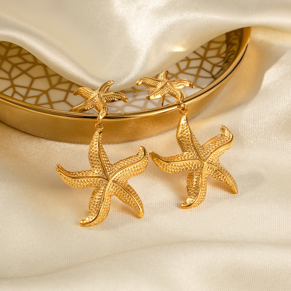 Starfish pendant earrings