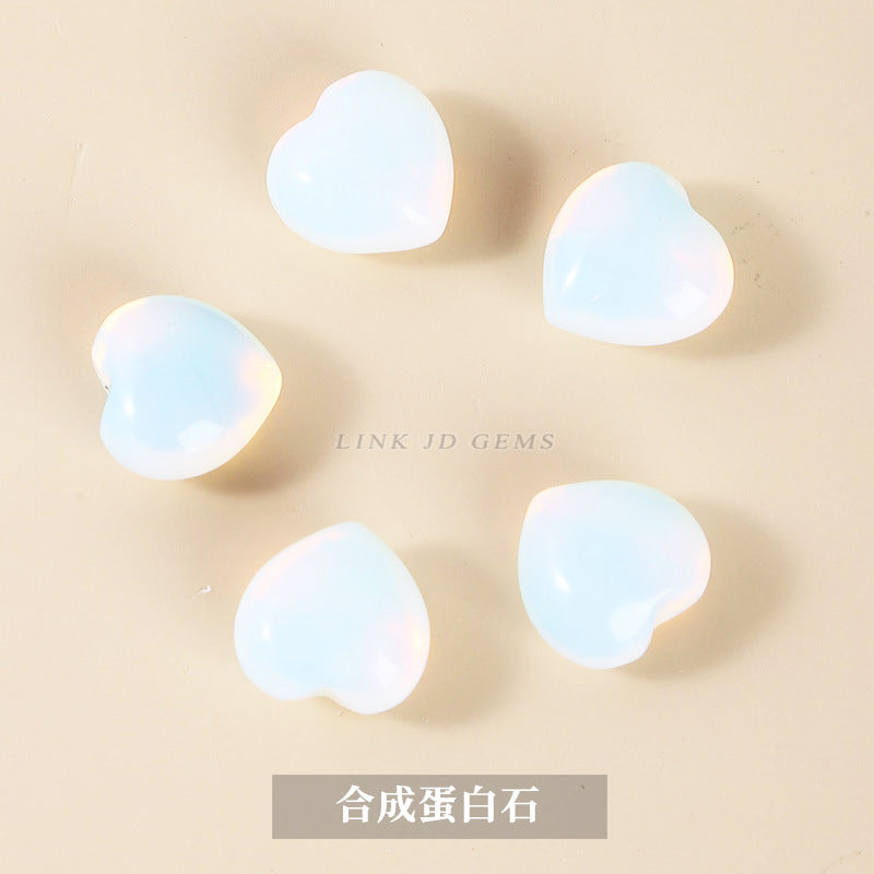 15Mm pink crystal peach heart semi-precious stone