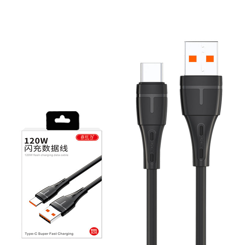 Cable de carga rápida de 120 W tipo C para Huawei y Apple con embalaje