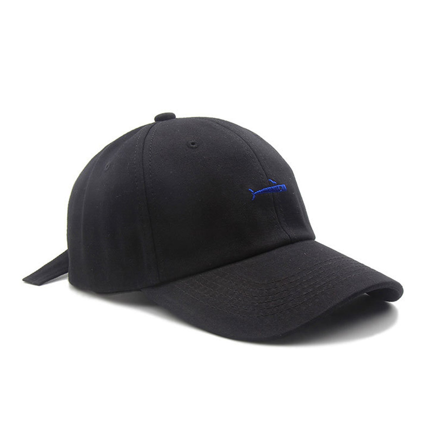 Whale Embroidered Cotton Baseball Cap