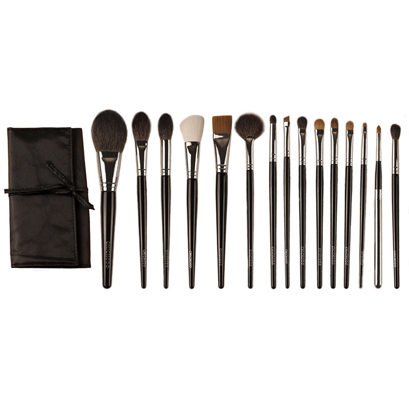 Juego de brochas de maquillaje de pelo de animal Qingyun de 15 piezas