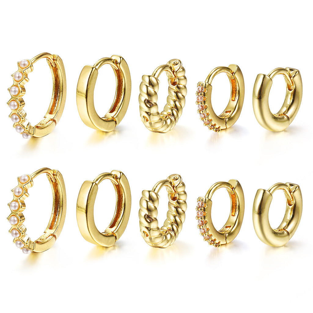 Twist Metal & Pearl Drop Earrings