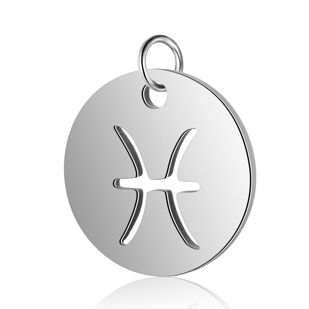 5 pcs/titanium steel twelve constellation jewelry pendant.