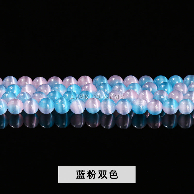 Two-color mixed-color opal round beads loose beads