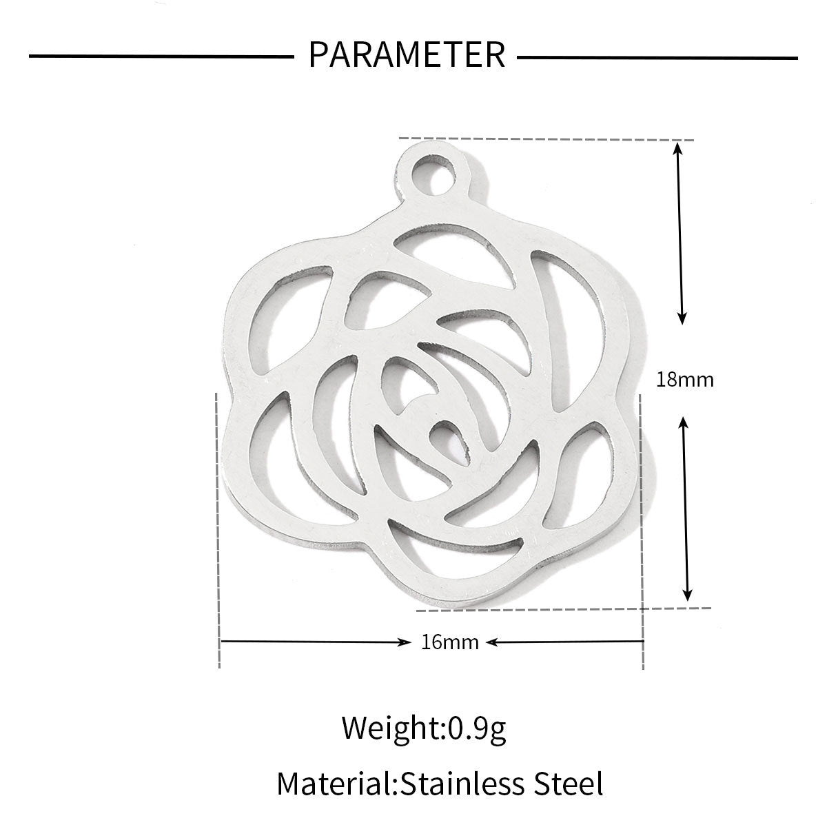 20 pcs/pack Flower Life Tree Hand Titanium Steel Pendant