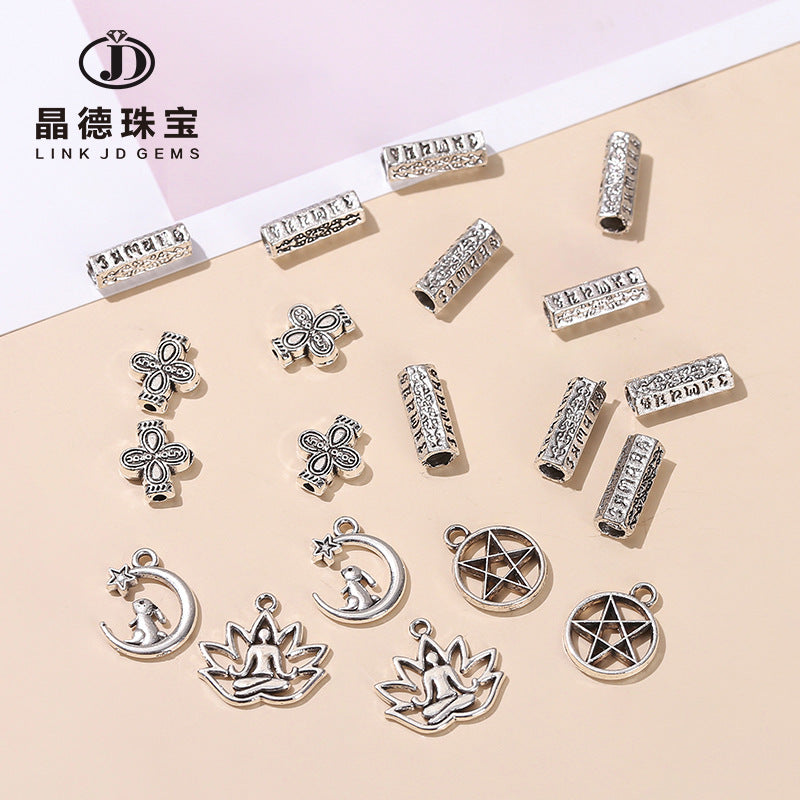 Tibetan silver alloy jewelry accessories DIY loose beads