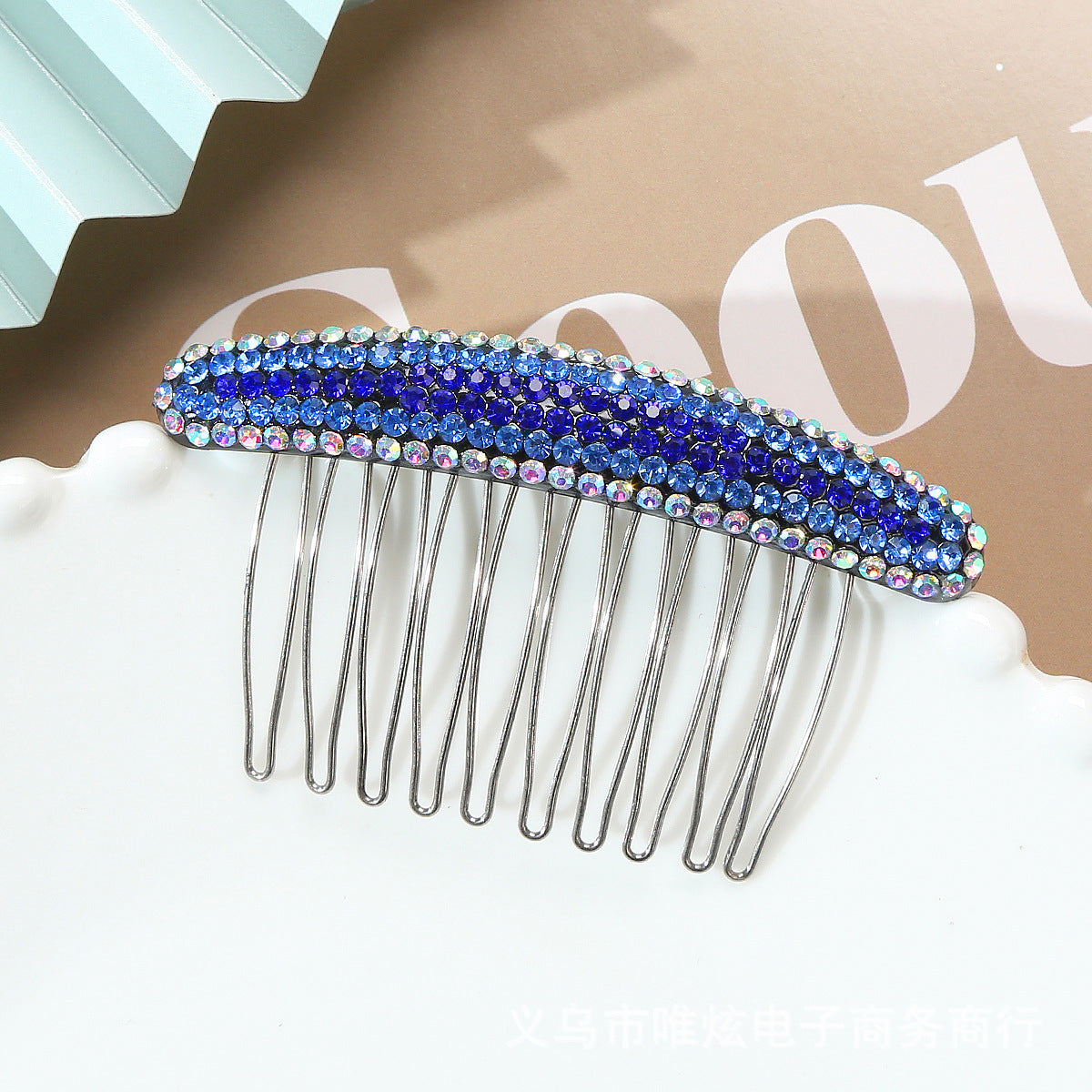 Acrylic rhinestone color pressure hair plug comb hairpin
