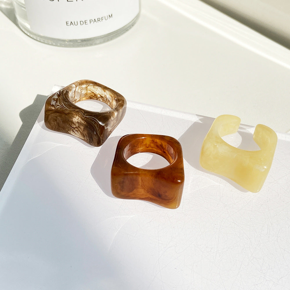 Simple and elegant acetate transparent ring