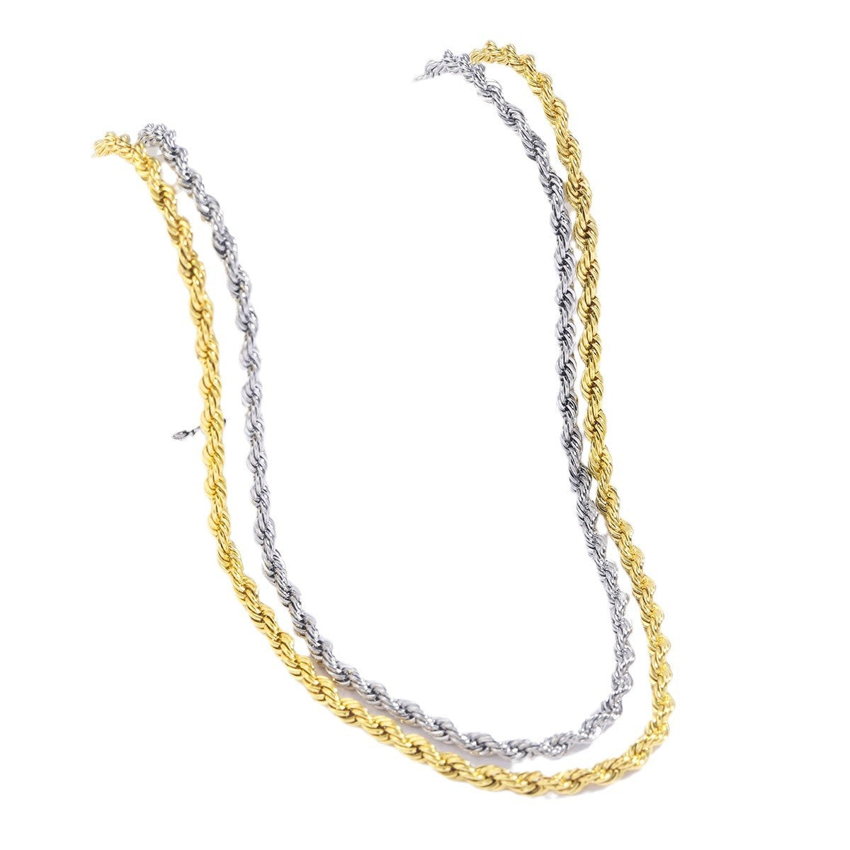Men's 3MM Twist Chain Necklace 2-Pack