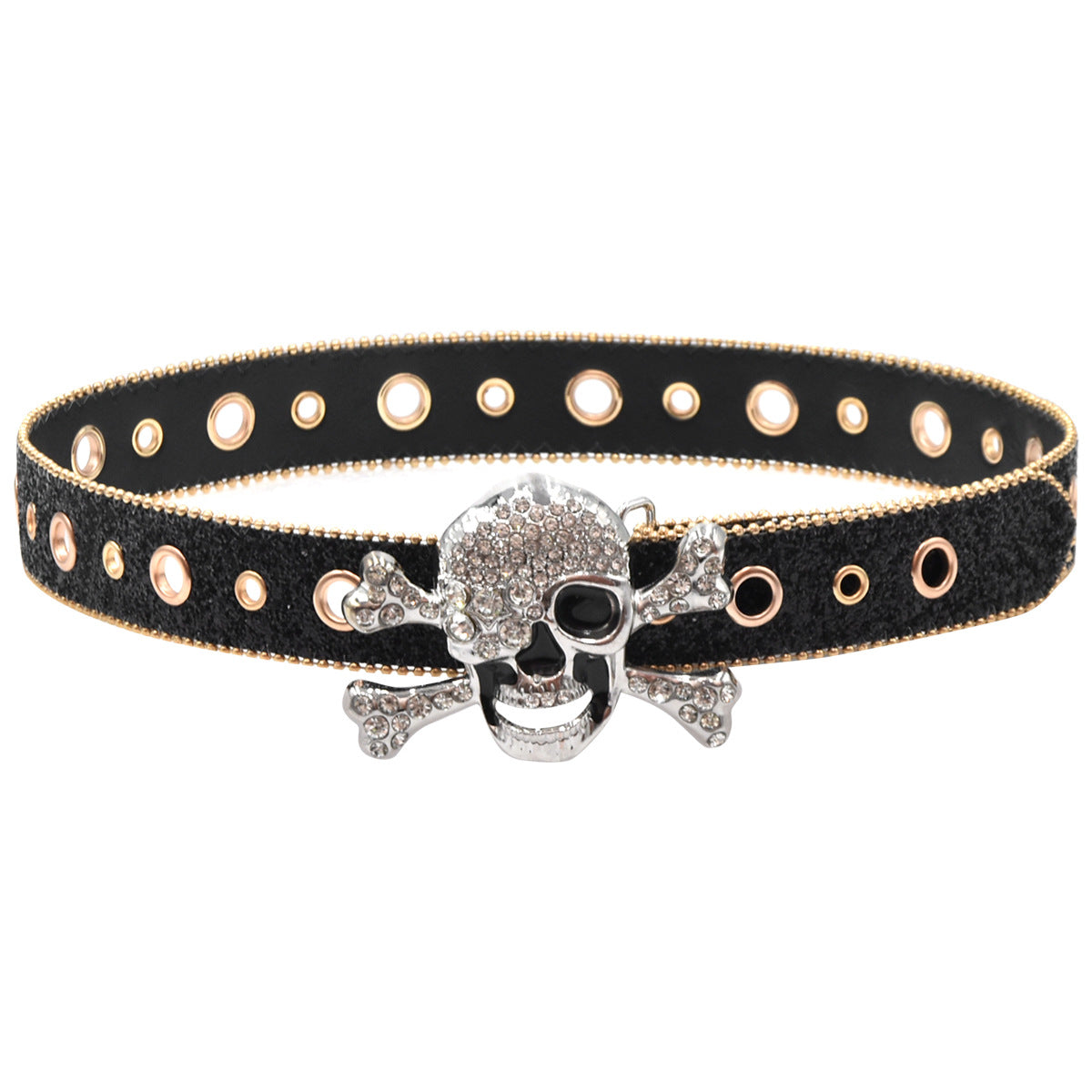 Rhinestone Rimmed Belt Skull