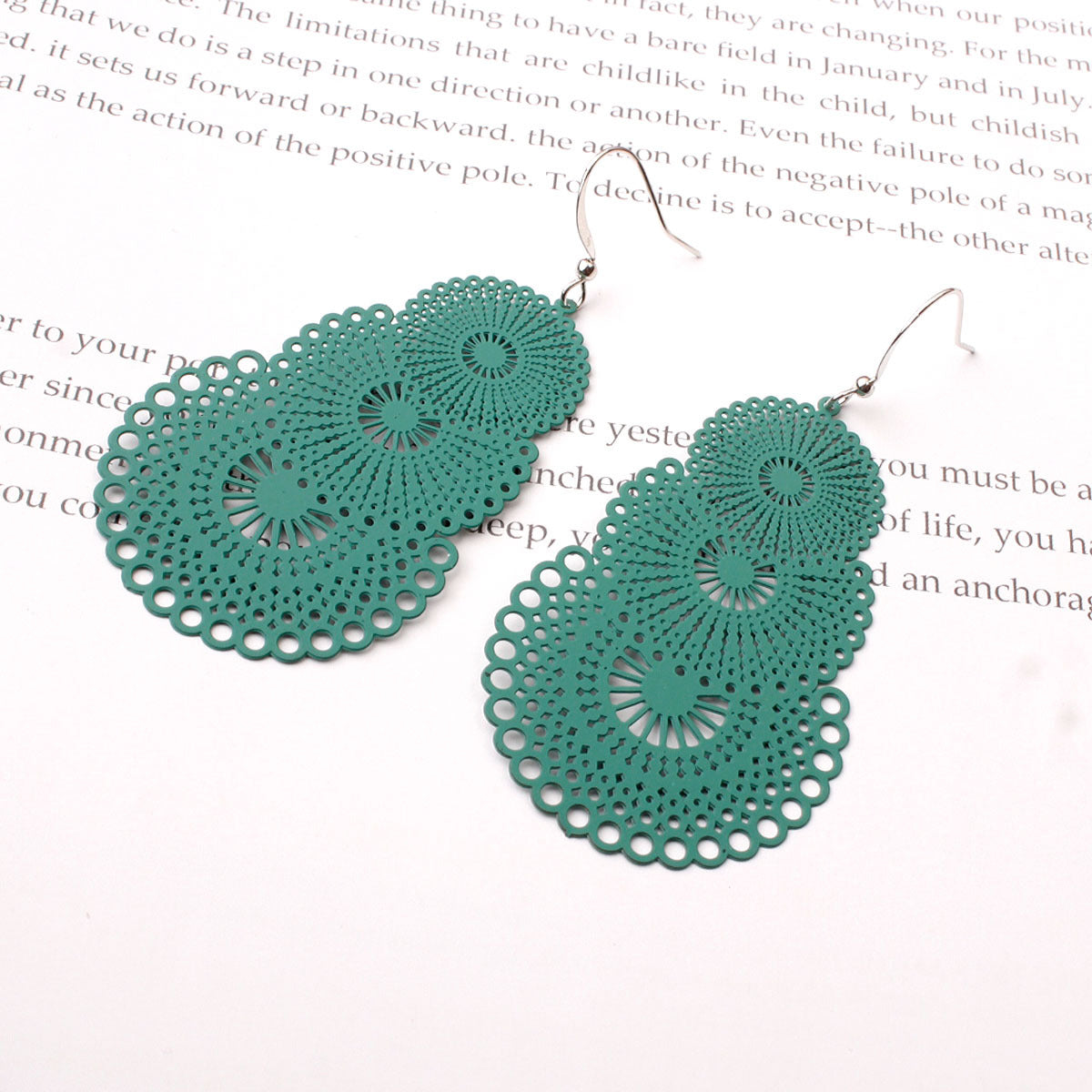 925 Silver Needle Flower Candy Colored Earrings
