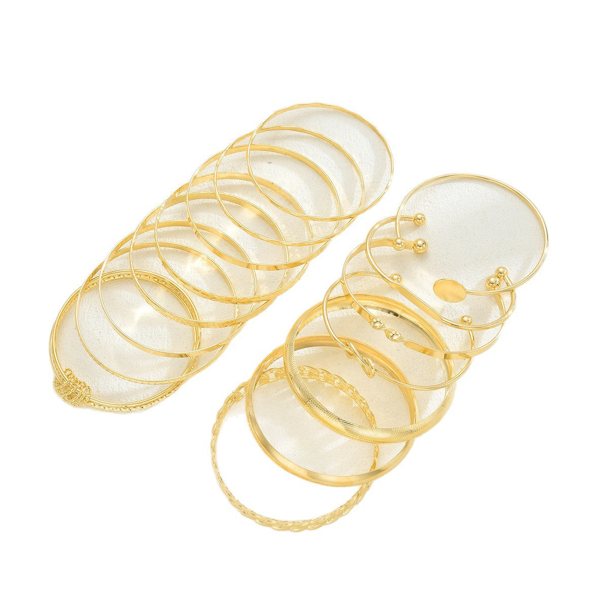 15-Piece Knotted Metal Bracelet Set