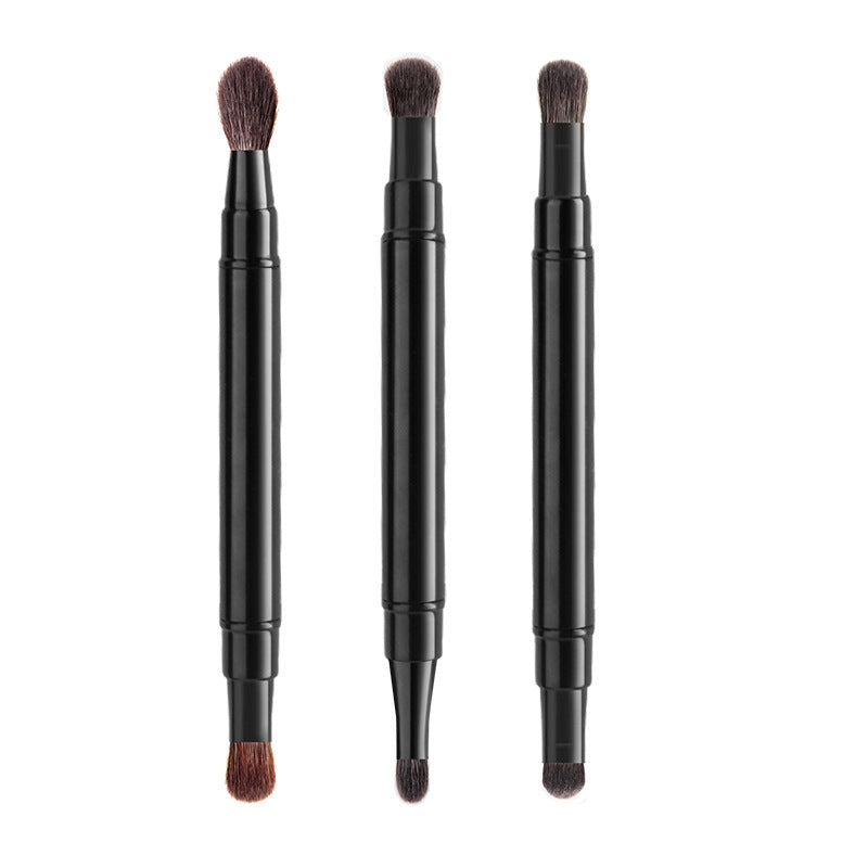 Brocha para mezclar sombras de ojos retráctil portátil de doble cabezal