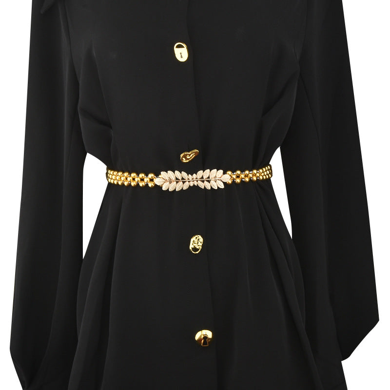 Elastic silver gold waist chain