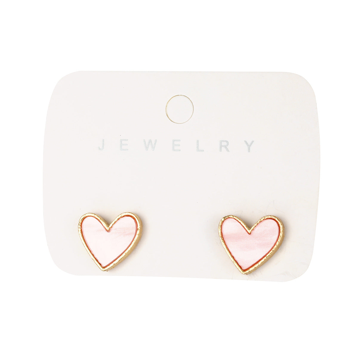 Pink & Blue Peach Heart Stud Earrings
