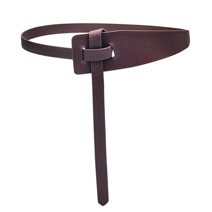 Faux leather wide waist seal simple