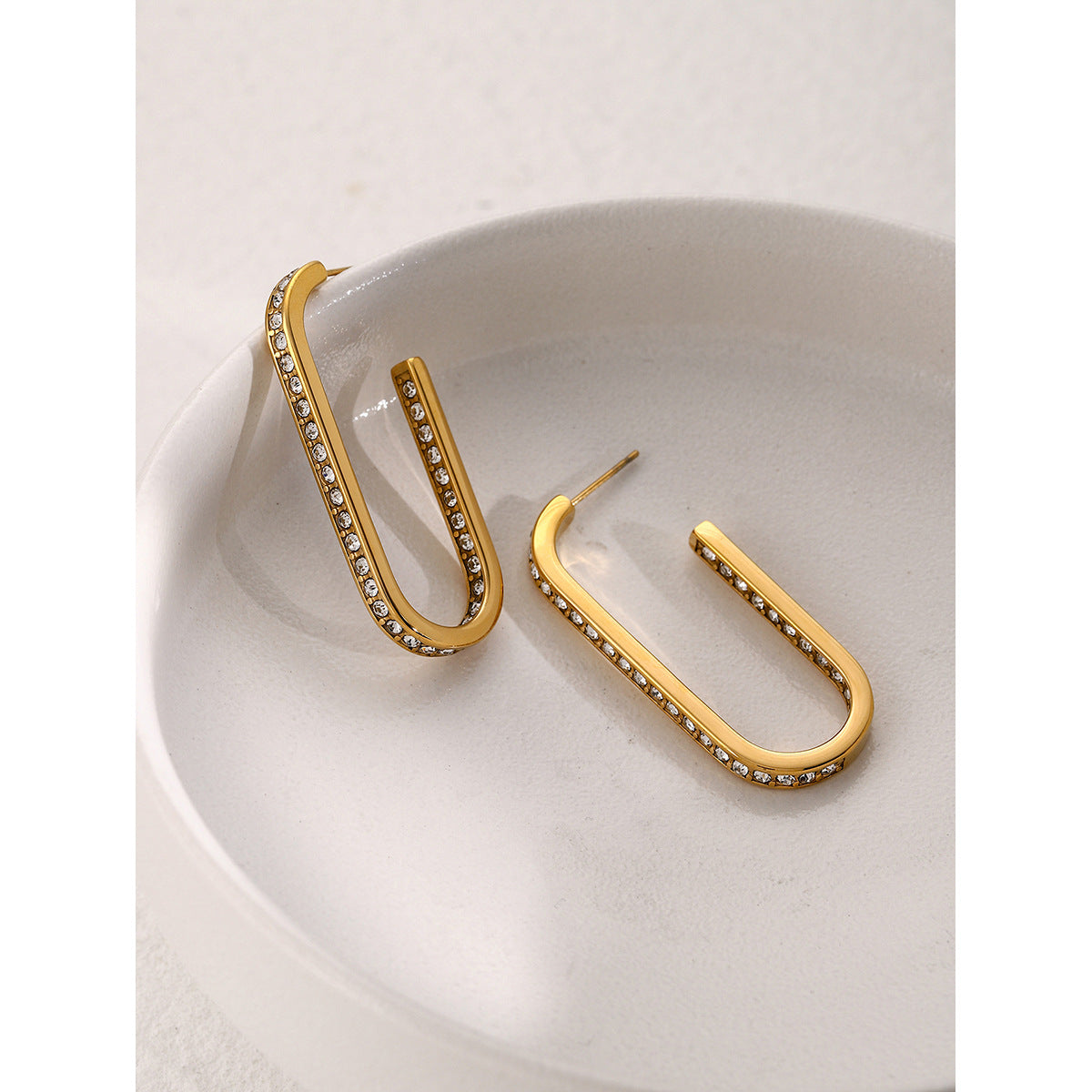 U-Shaped Diamond Earrings