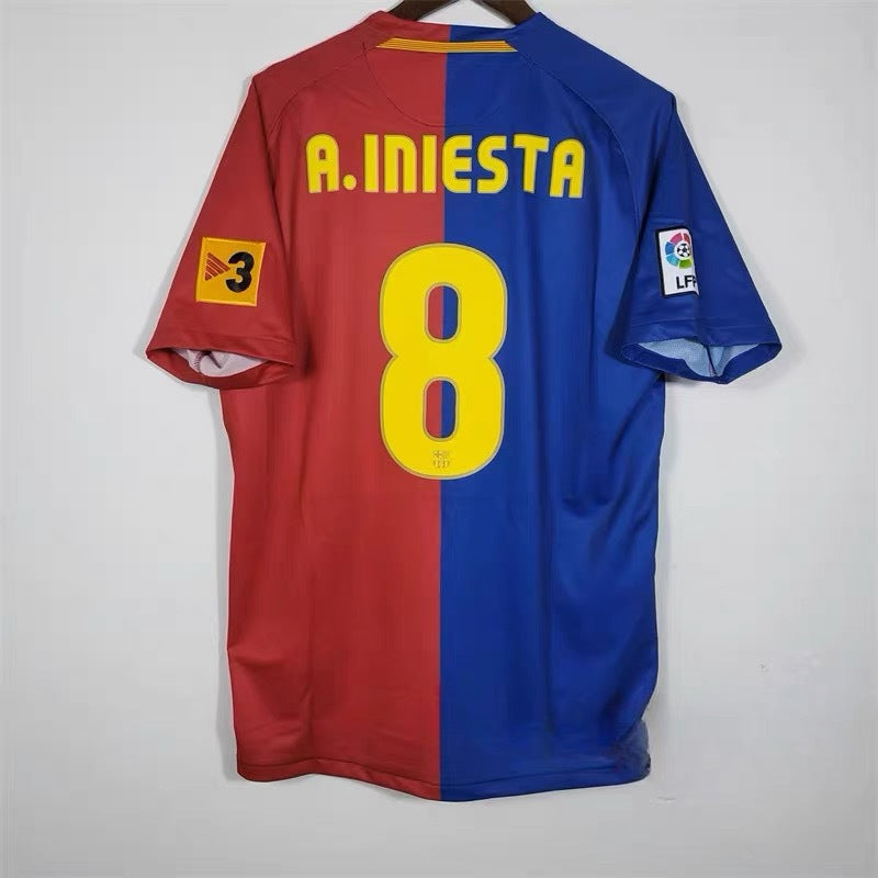 08-09 Barça 10 Messi Eto'o 14 Henry Xavi Iniesta Camiseta retro local/visitante