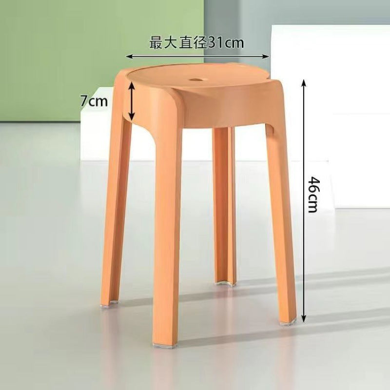 Thick Plastic Stool Stackable Home