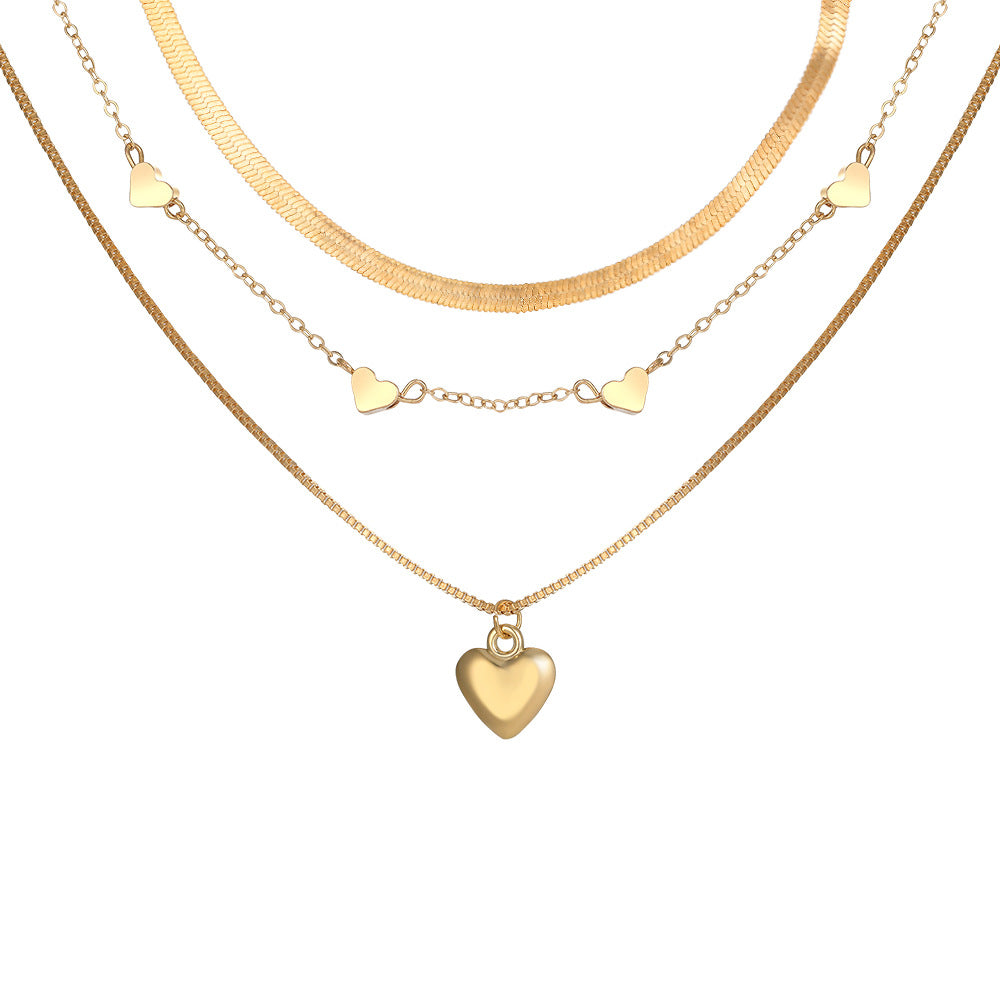 Layered Snake Bone Love Necklace