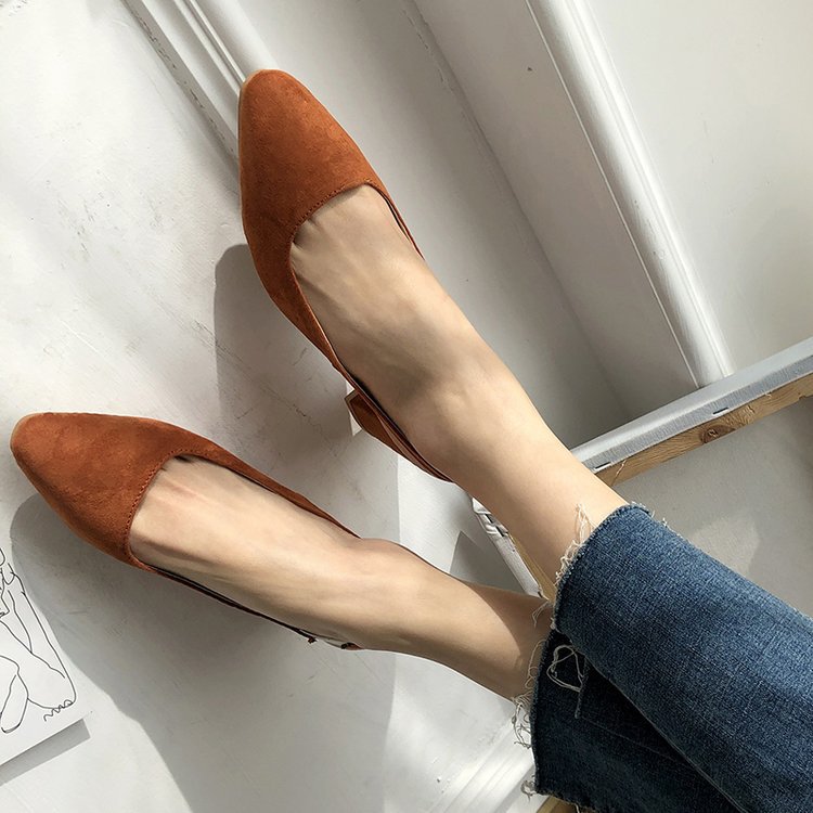 Suede chunky women's shoes