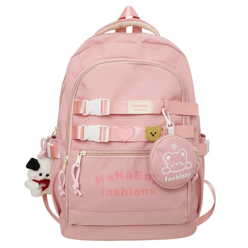 Mochila escolar mochila de gran capacidad en color contrastante