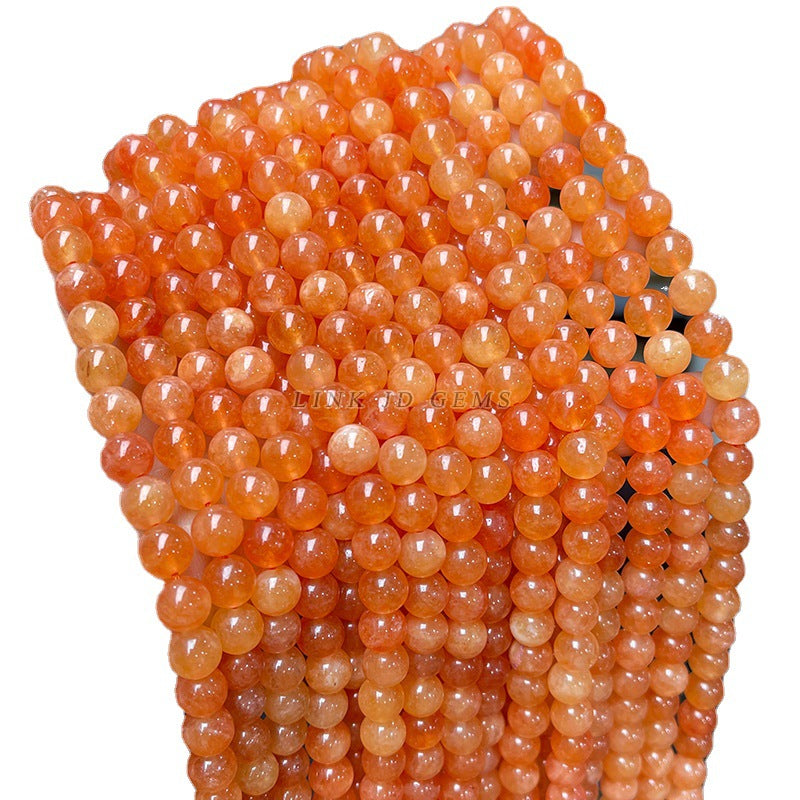 Optimized orange Xinjiang chalcedony loose beads