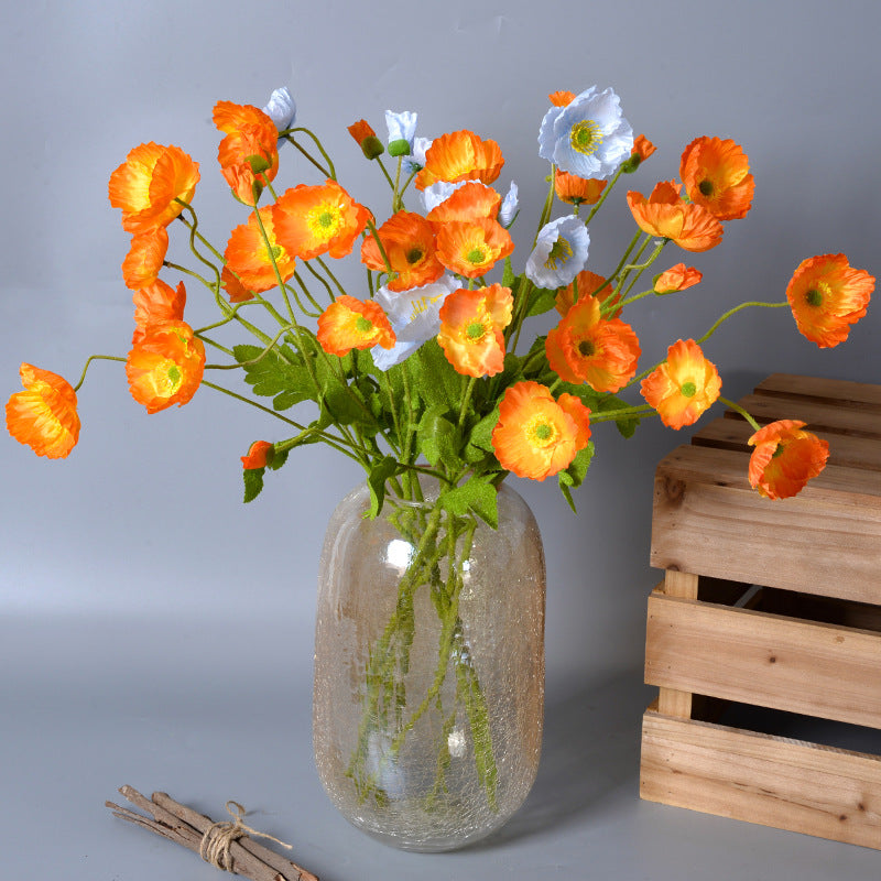 4 artificial poppy flowers