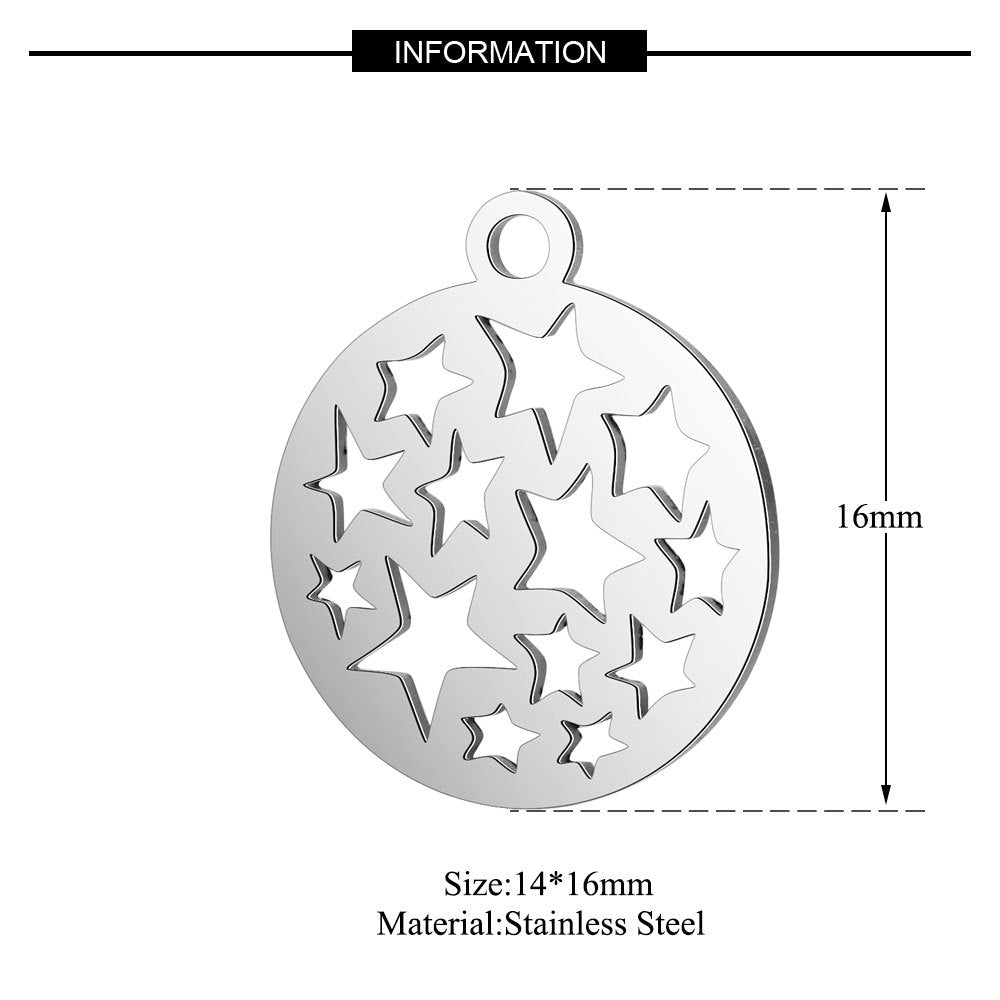 10 piezas/colgante de luna, estrella y sol con forma de corazón para yoga