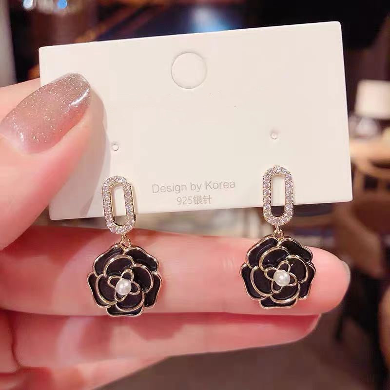 Pearl Camellia Earrings