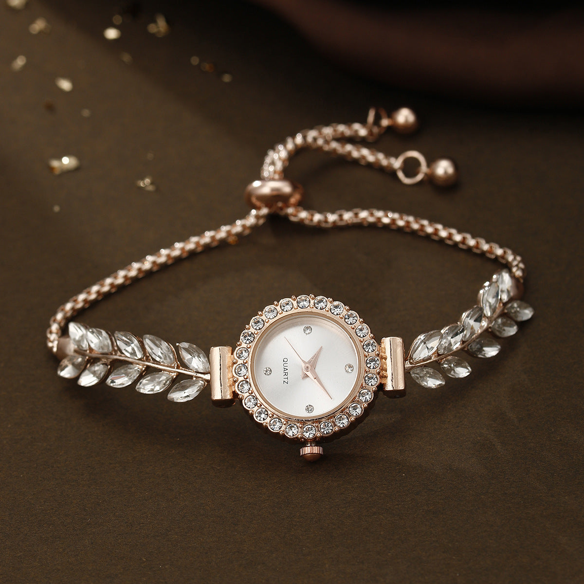 Quartz bracelet watch jewelry set