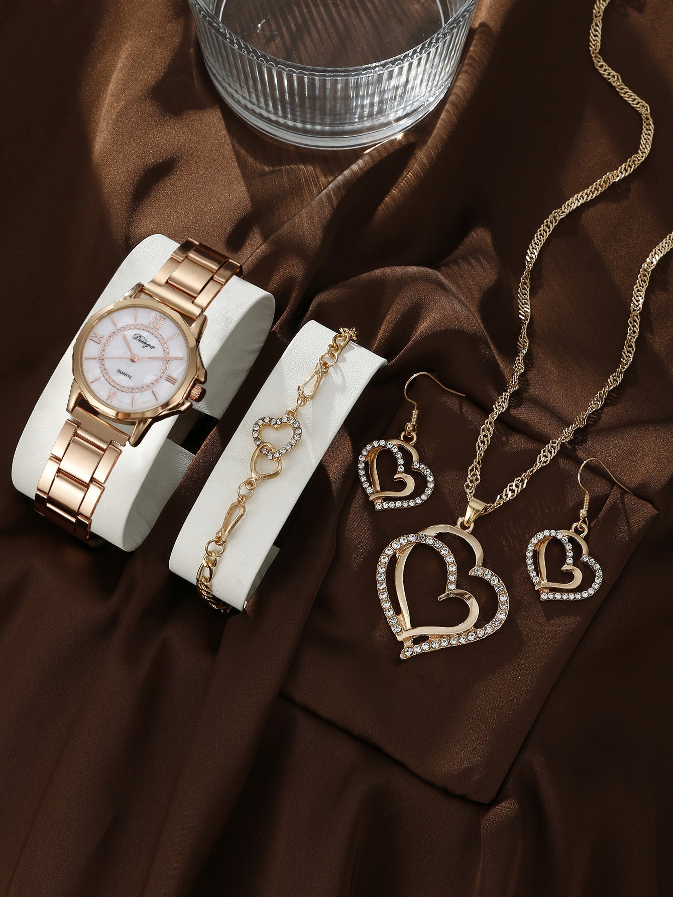 Quartz Watch Rhinestone Alloy Peacock Jewelry Set