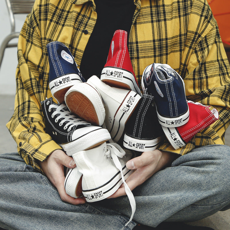 1 Zapatos de lona clásicos para hombre, estilo coreano, informal unisex