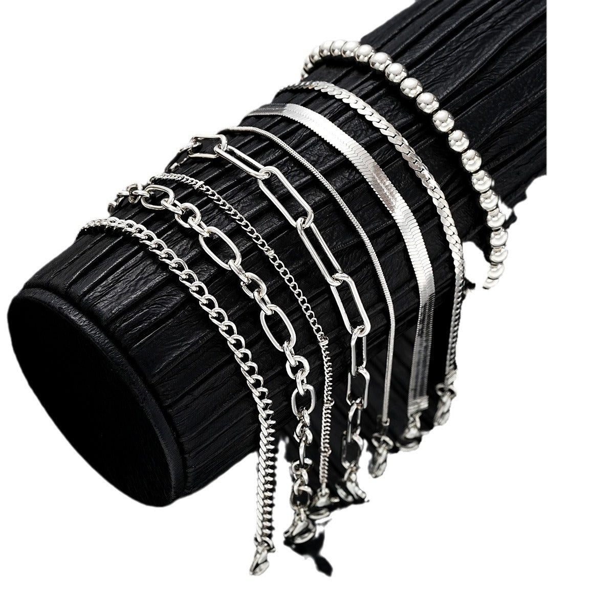 8-Piece Round Bead Chain Bracelet Set