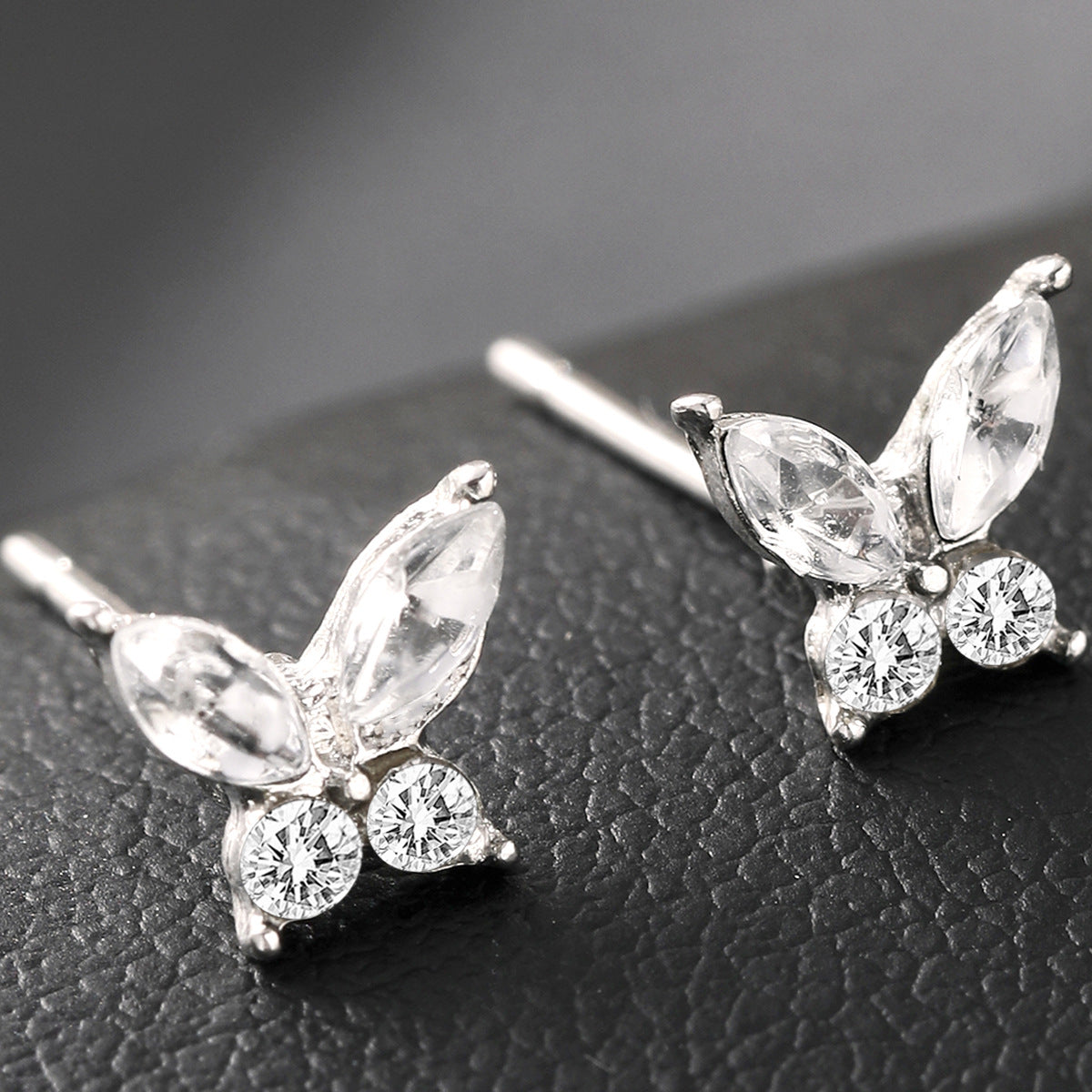 Teardrop Zirconia Butterfly Earrings