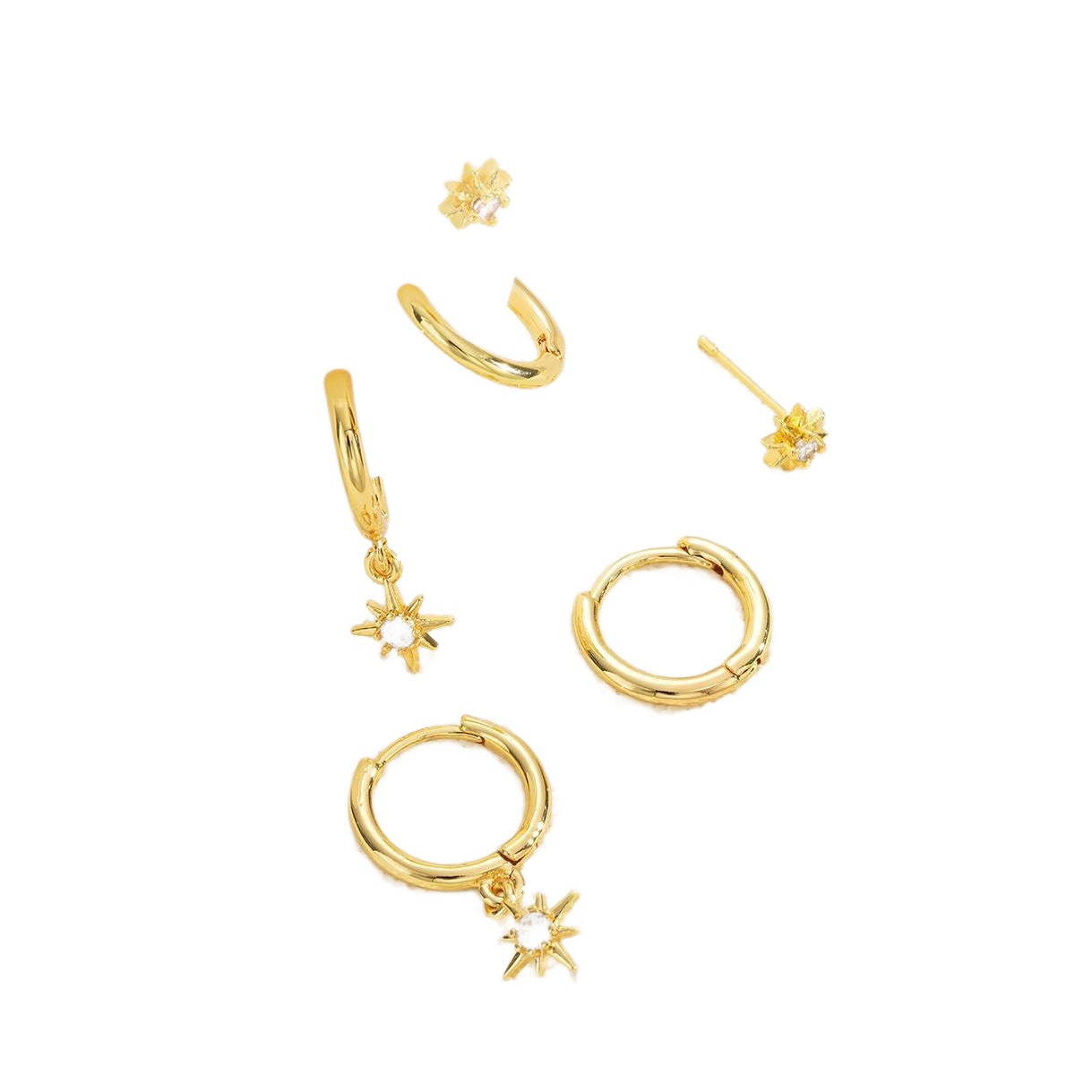 18K Gold Plated Star Stud Earrings