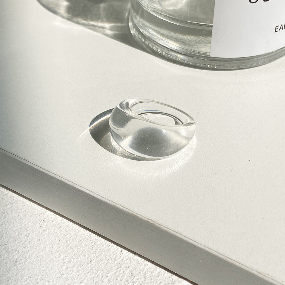 Simple and elegant acetate transparent ring