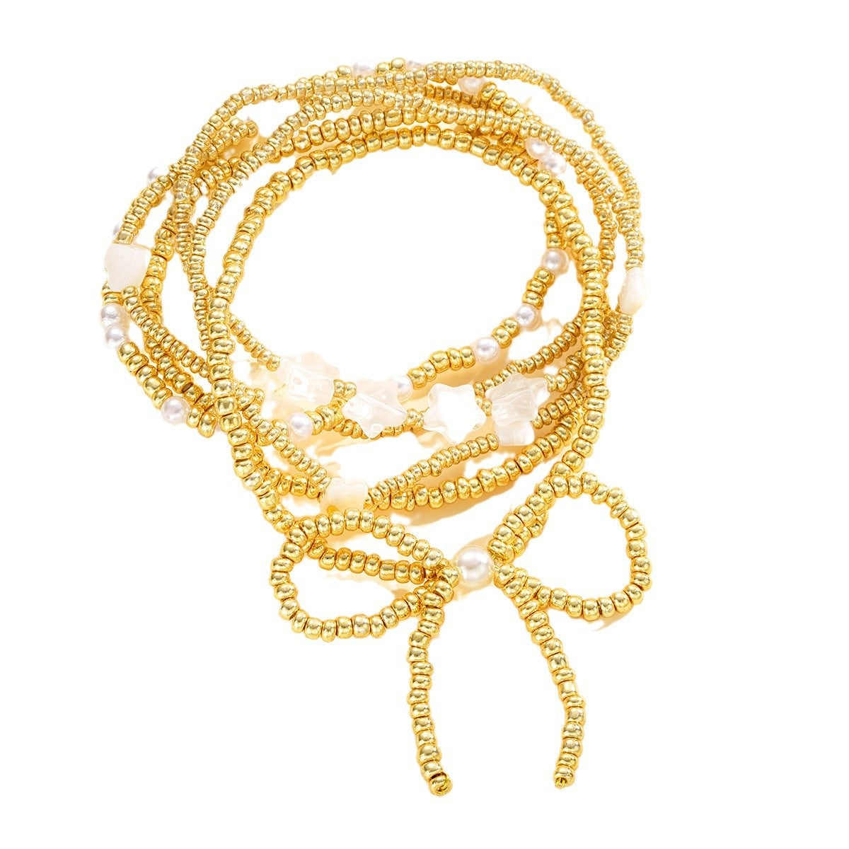 CCB Bow Pearl Beach Bracelet Set (6-Piece)