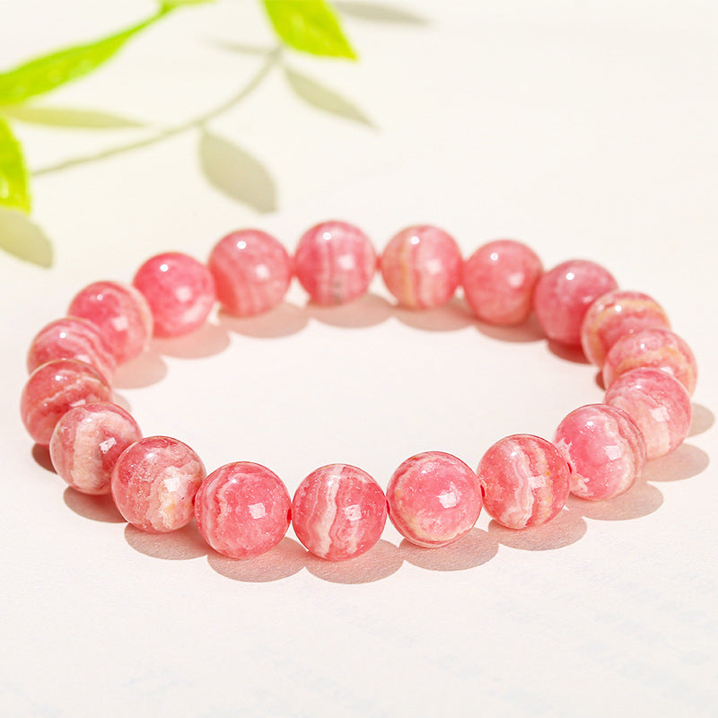 Pulsera de piedra roja simple de un solo círculo