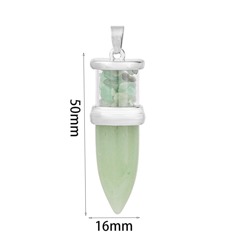Pendente de pêndulo de coluna hexagonal de cascalho de ponta única