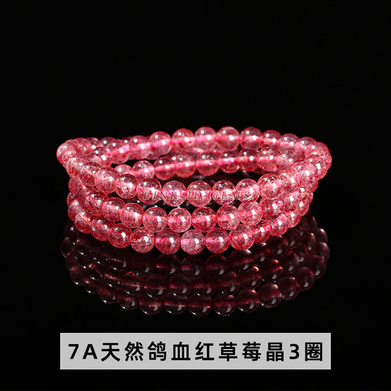 Pulsera de cristal de fresa y sangre de paloma