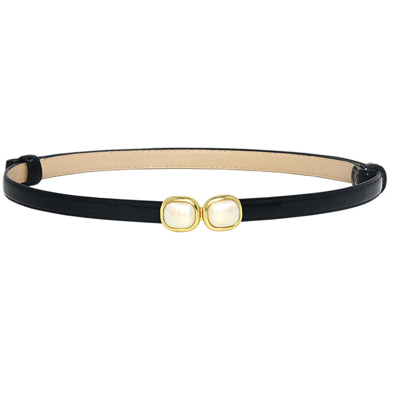 Patent leather belt woman