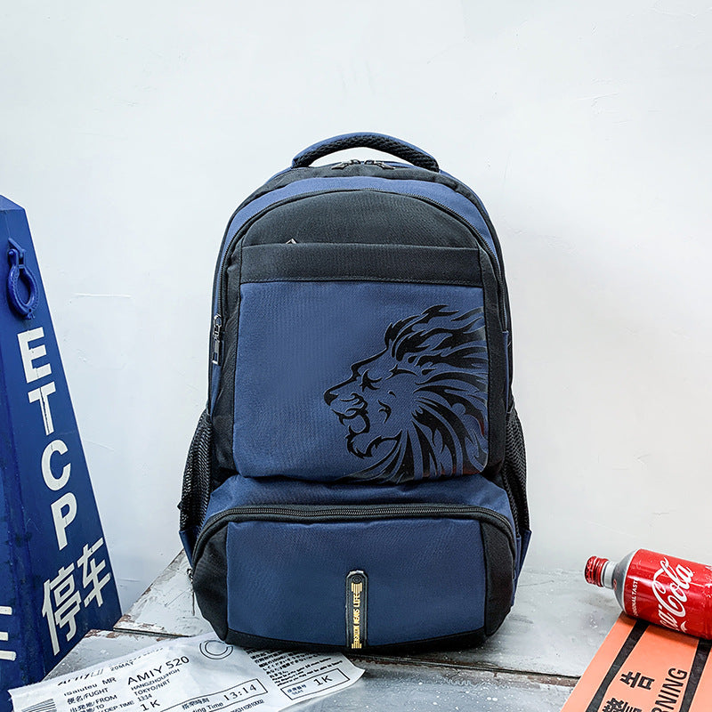 Printed backpack lion pattern