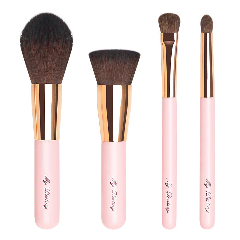Pink 4-Piece Animal Hair Brush Set